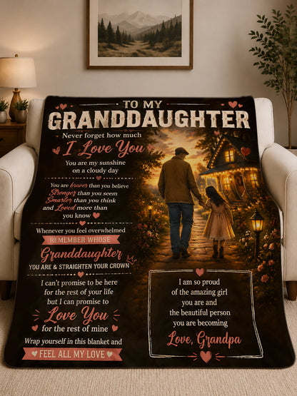 Family Blanket - From Grandpa - To My Granddaughter - Virgo - ( SKU2608-600)