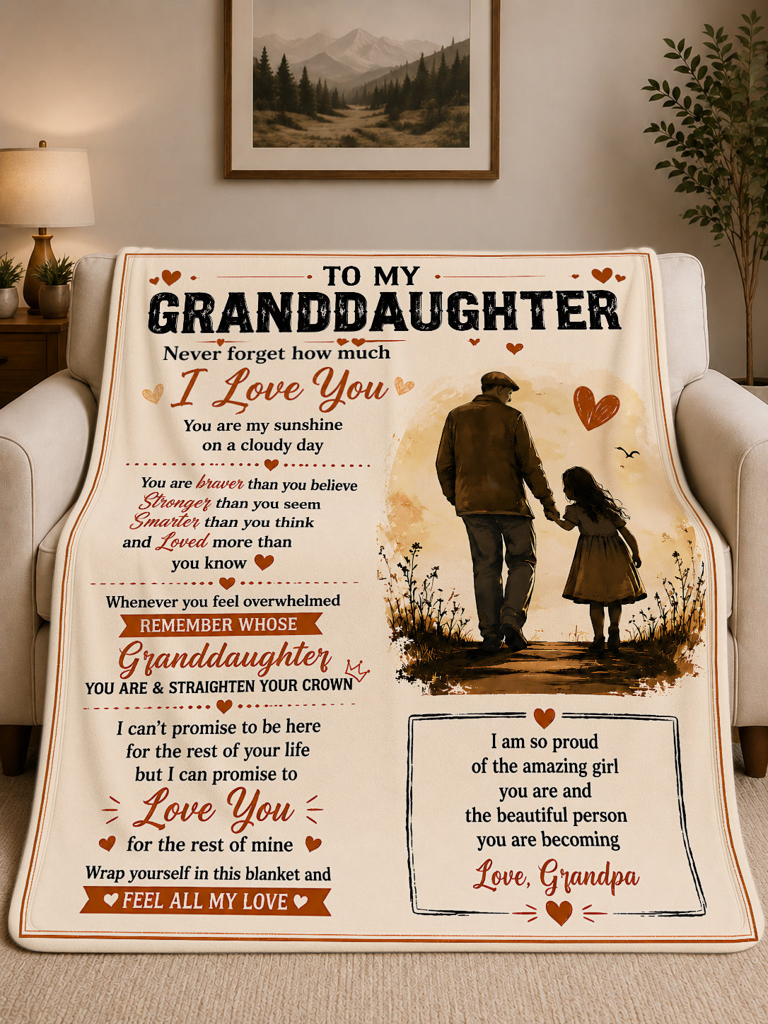 Family Blanket - From Grandpa - To My Granddaughter - Virgo - ( SKU2608-596)