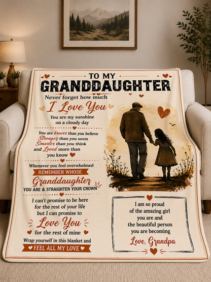Family Blanket - From Grandpa - To My Granddaughter - Virgo - ( SKU2608-596)