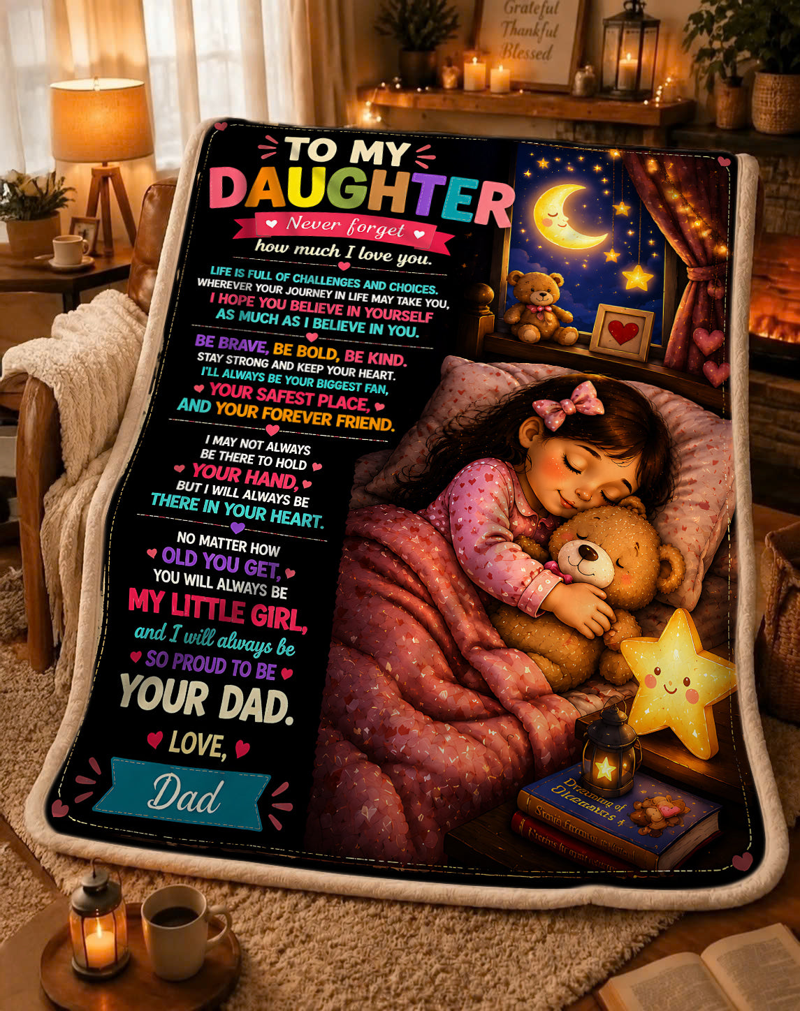 Family Blanket - From Dad - To My Daughter - Virgo - ( SKU2608-417)