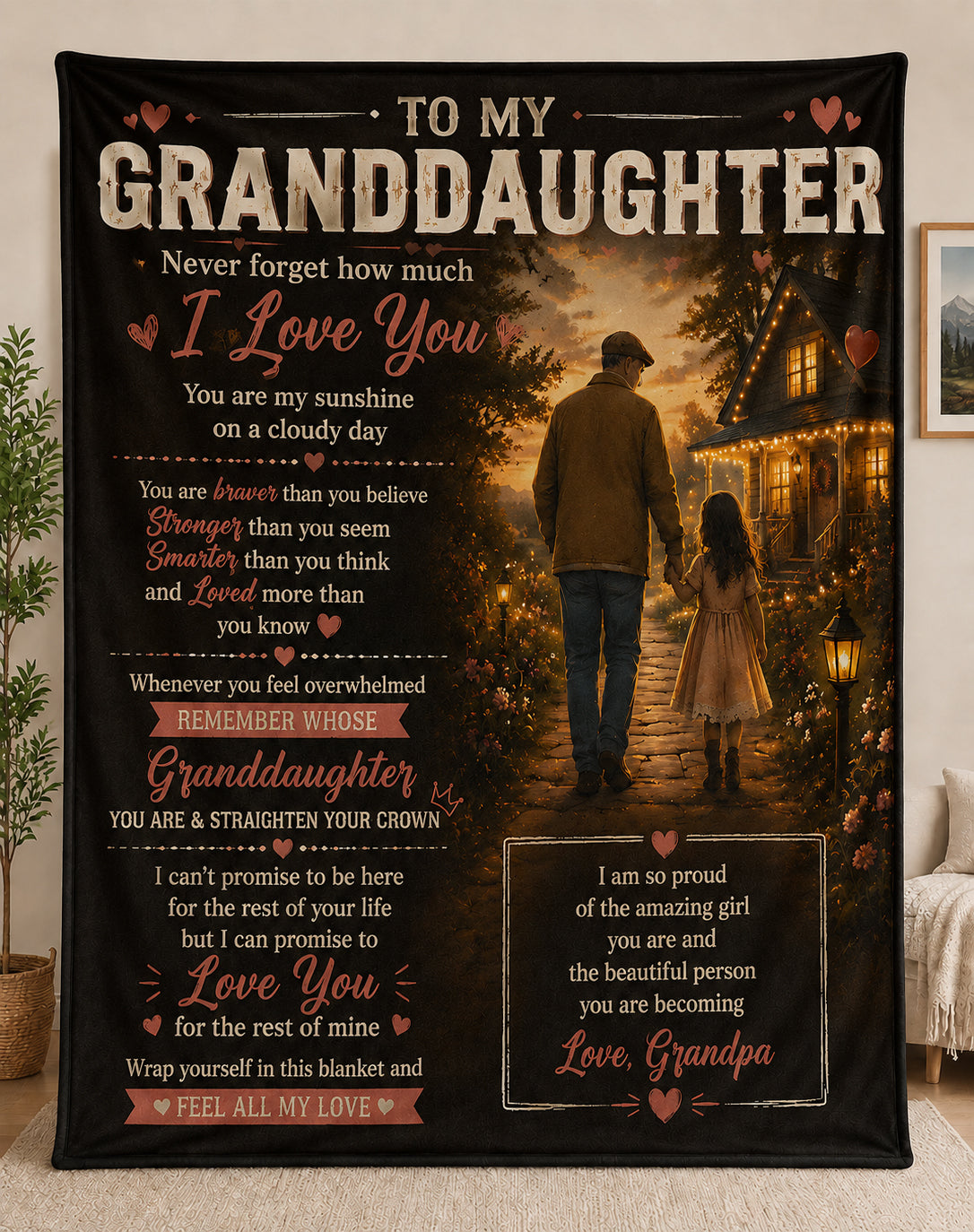 Family Blanket - From Grandpa - To My Granddaughter - Virgo - ( SKU2608-600)