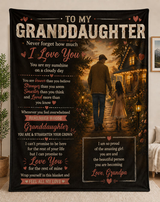 Family Blanket - From Grandpa - To My Granddaughter - Virgo - ( SKU2608-600)