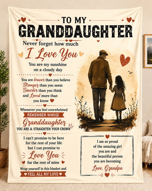 Family Blanket - From Grandpa - To My Granddaughter - Virgo - ( SKU2608-596)