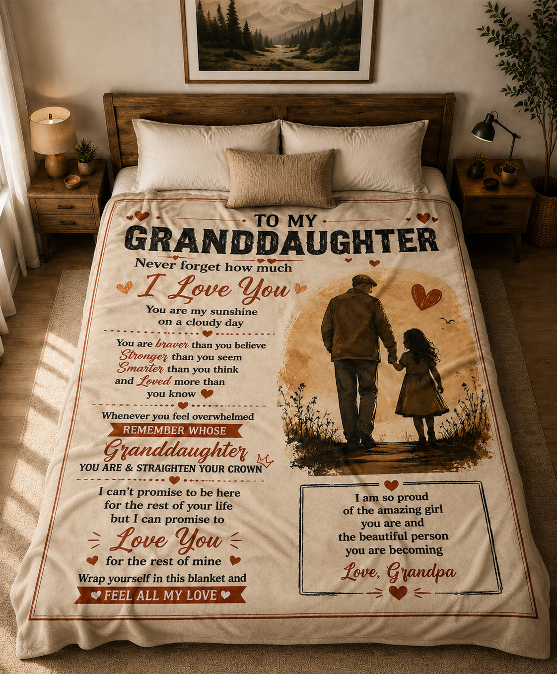 Family Blanket - From Grandpa - To My Granddaughter - Virgo - ( SKU2608-596)