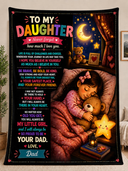 Family Blanket - From Dad - To My Daughter - Virgo - ( SKU2608-417)