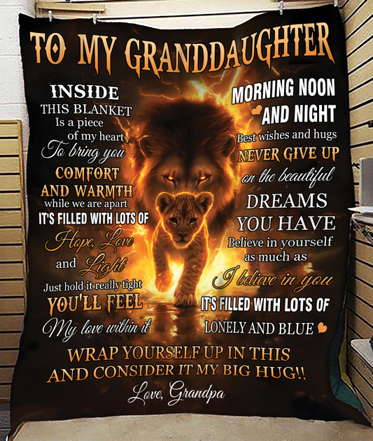 BLANKET FOR GRANDDAUGHTER – COMFORT & WARMTH GIFT FROM GRANDPA (SKUB12-87)
