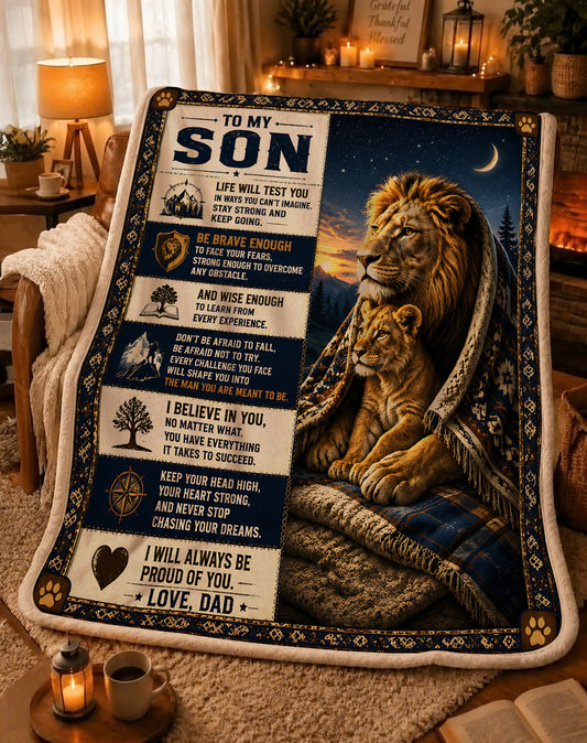 Family Blanket - From Dad - To My Son - Virgo - ( SKU2608-279)
