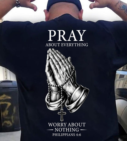 Christian T-Shirt Pray About Everything - For Men - Virgo00 (SKU2607-335)