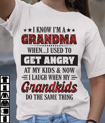 KNOW I'M A GRANDMA WHEN... I USED TO GET ANGRY AT MY KIDS & NOW I LAUGH WHEN MY GRANDKIDS DO THE SAME THING - from grandma virgo00 (SKU07-111)