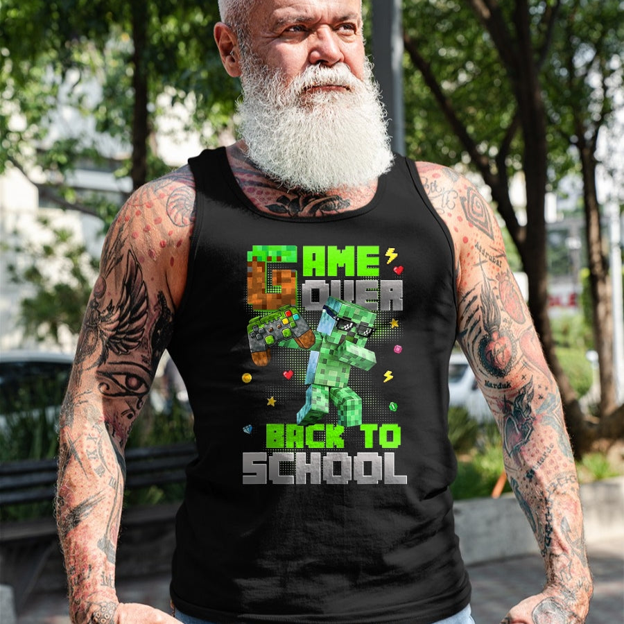 Best Student Shirt, Funny Back To School UnisexT-Shirt/Hoodie/Sweatshirt HLT00 - Game Over Back to School Funny Bruh We Back Kids Boy Gaming T-Shirt, Men, Black, 3X-Large