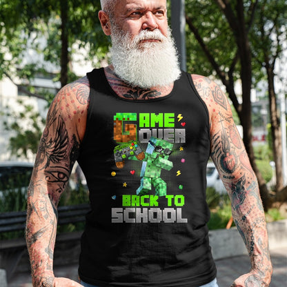 Best Student Shirt, Funny Back To School UnisexT-Shirt/Hoodie/Sweatshirt HLT00 - Game Over Back to School Funny Bruh We Back Kids Boy Gaming T-Shirt, Men, Black, 3X-Large