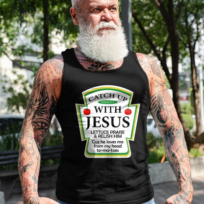 Christian Tee, Christian Faith Unisex T-Shirt/Hoodie/Sweatshirt HLT00 -  Catch Up With Jesus Ketchup Hoodie Funny Christian Gift T-Shirt