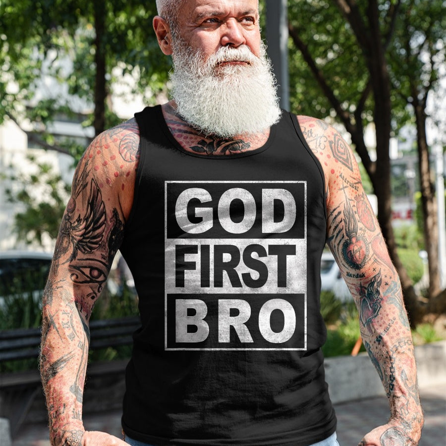 Christian Tee, Christian Faith Unisex T-Shirt/Hoodie/Sweatshirt HLT00 - GOD FIRST BRO CHRISTIAN FAITH JESUS T-Shirt