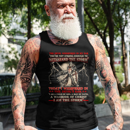 Christian Tee, Christian Faith Unisex T-Shirt/Hoodie/Sweatshirt HLT00 - Knight Templar I Am The Storm For Men Christ Gift Long Sleeve T-Shirt