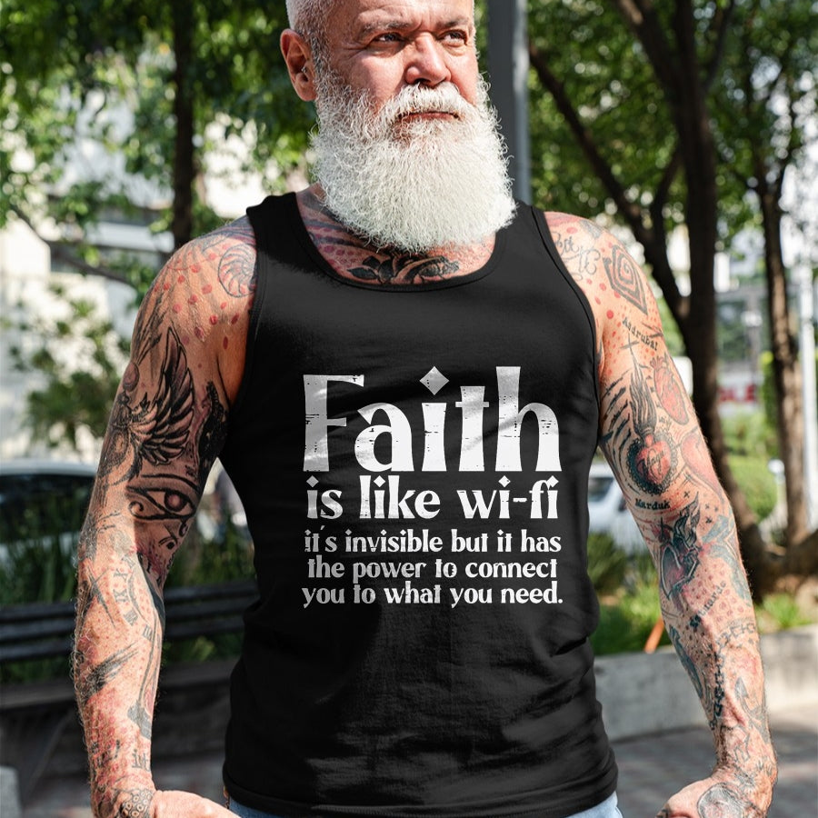 Christian Tee, Christian Faith Unisex T-Shirt/Hoodie/Sweatshirt HLT00 - Faith Is Like Wifi God Jesus Religious Christian Men Women T-Shirt