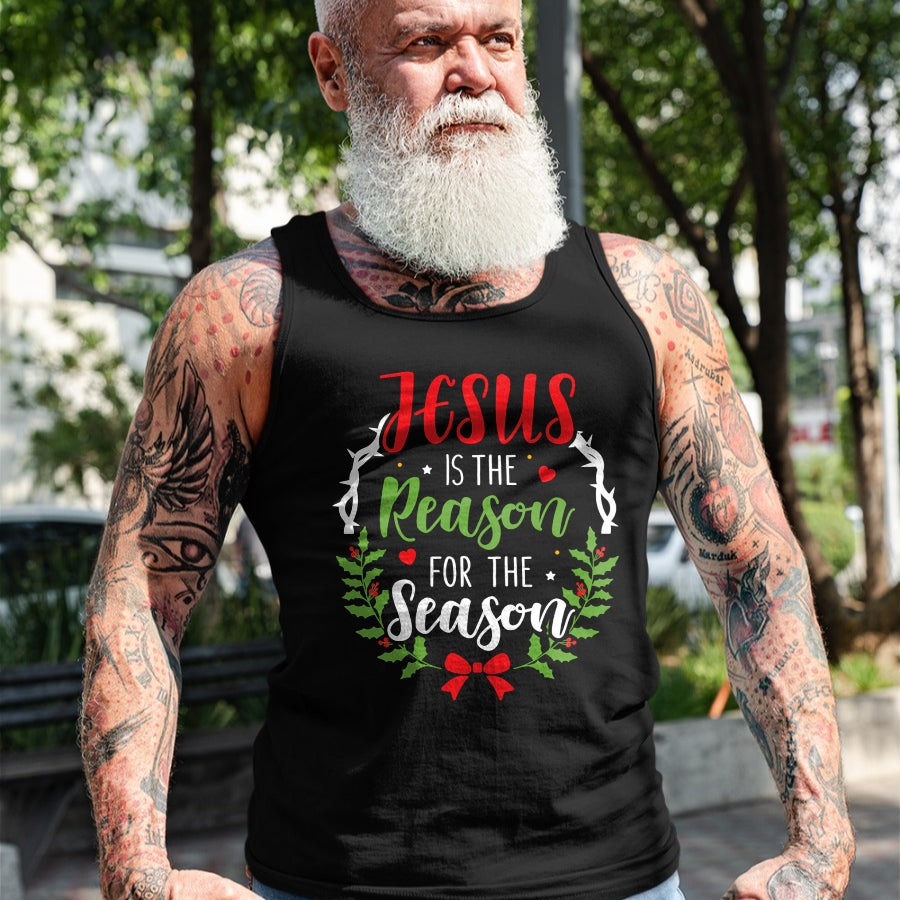 Christian Tee, Christian Faith Unisex T-Shirt/Hoodie/Sweatshirt HLT00 - Jesus is the reason for the season christian christmas Long Sleeve T-Shirt (1)