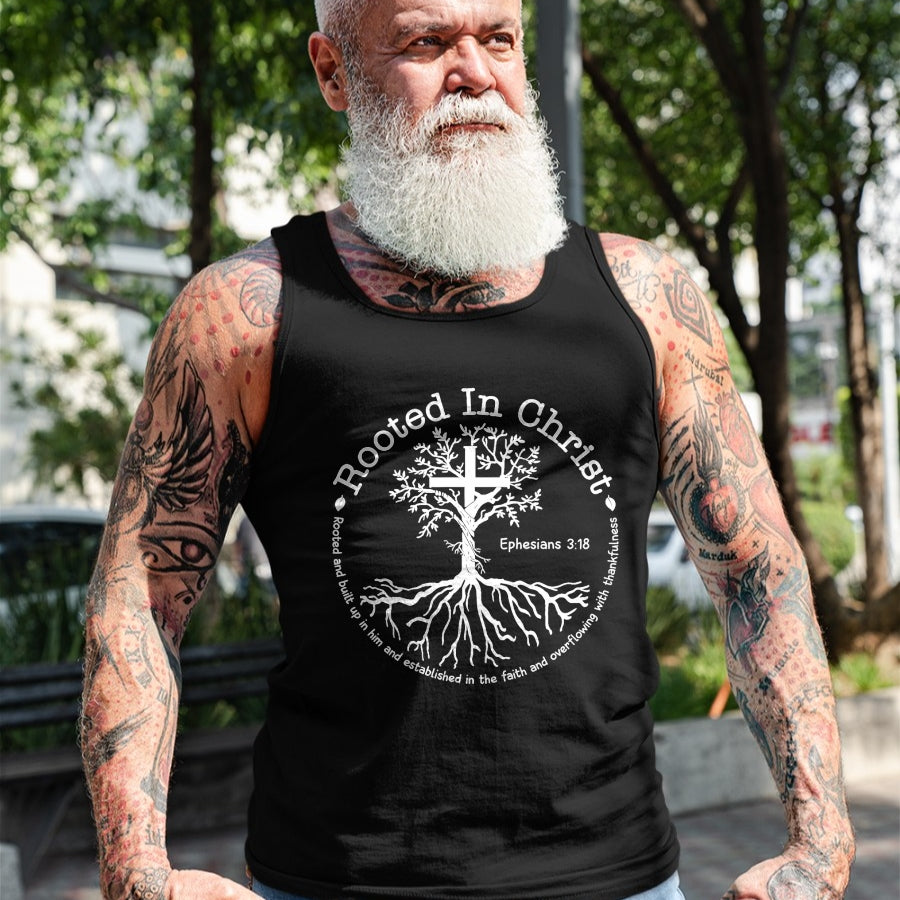 Christian Tee, Christian Faith Unisex T-Shirt/Hoodie/Sweatshirt HLT00 - Jesus Cross Pray Bible Verse Christian Rooted In Christ T-Shirt
