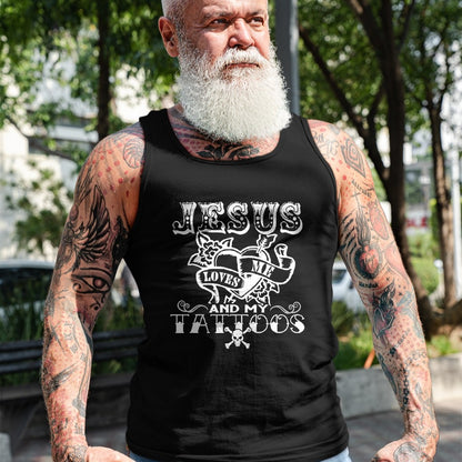 Christian Tee, Christian Faith Unisex T-Shirt/Hoodie/Sweatshirt HLT00 - Jesus Loves Me & My Tattoos Christian Jesus God Tattoo Lover T-Shirt (1)