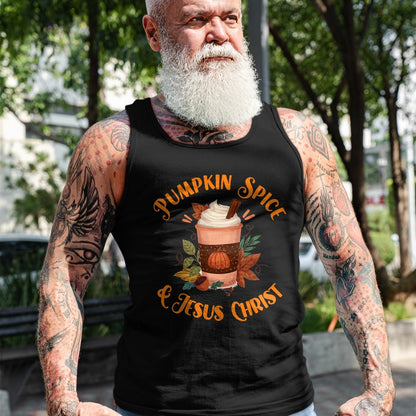 Christian Tee, Christian Faith Unisex T-Shirt/Hoodie/Sweatshirt HLT00 - Fall Season Cute Pumpkin Spice And Jesus Christ Thanksgiving T-Shirt