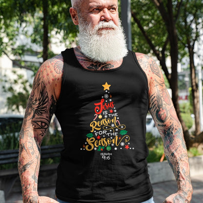 Christian Tee, Christian Faith Unisex T-Shirt/Hoodie/Sweatshirt HLT00 - Jesus Is The Reason For The Season Christian Christmas Tree T-Shirt