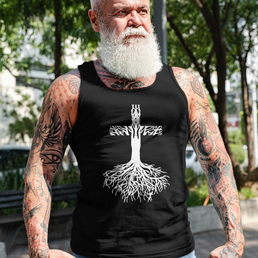 Christian Tee, Christian Faith Unisex T-Shirt/Hoodie/Sweatshirt HLT00 - Cross Roots God Jesus Christ Faith Religious Christian Gift T-Shirt
