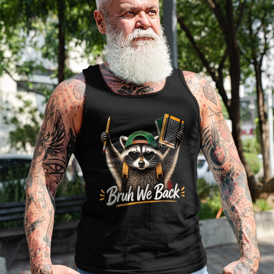 Best Student Shirt, Funny Back To School UnisexT-Shirt/Hoodie/Sweatshirt HLT00 - Funny Back to School Raccoon Bruh We Back for Boys Girls T-Shirt, Men, Black, 3X-Large