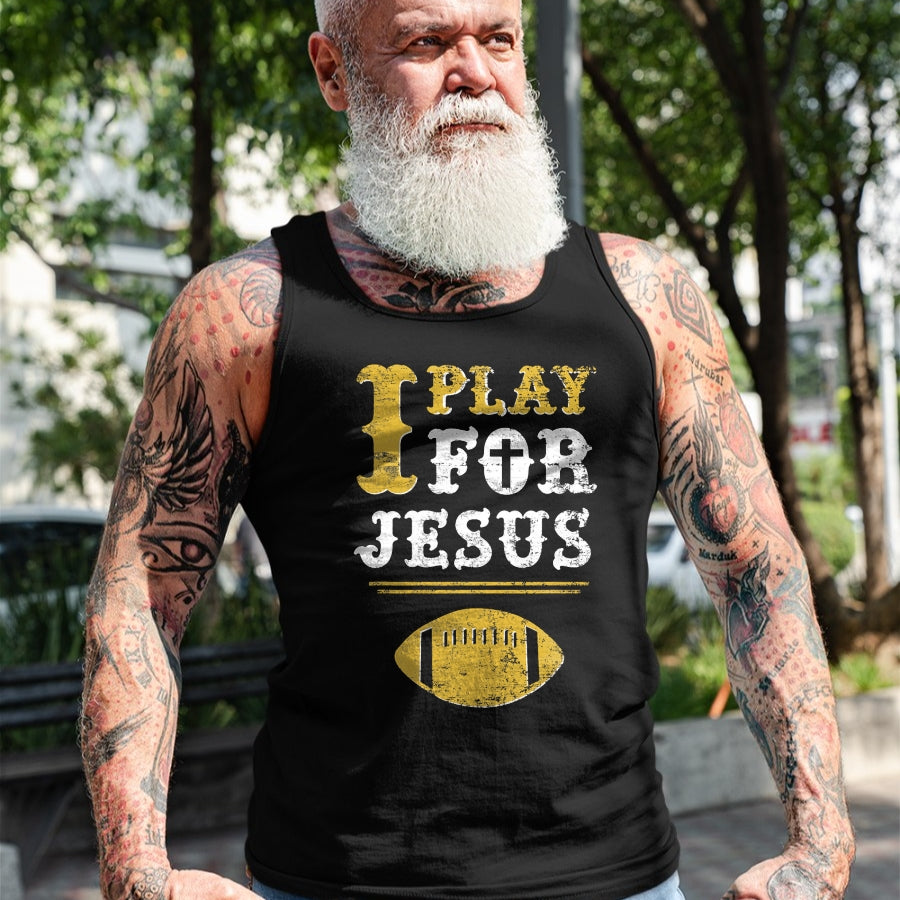 Christian Tee, Christian Faith Unisex T-Shirt/Hoodie/Sweatshirt HLT00 - I Play For Jesus, Christian Football Sports T-Shirt