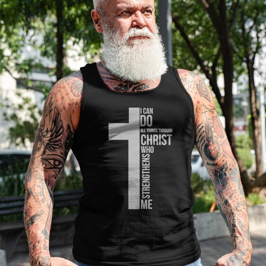Christian Tee, Christian Faith Unisex T-Shirt/Hoodie/Sweatshirt HLT00 - I Can Do All Things Through Christ Who Strengthens Me Cross T-Shirt