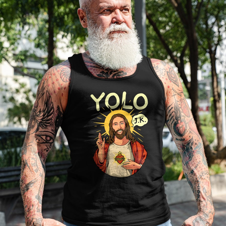 Christian Tee, Christian Faith Unisex T-Shirt/Hoodie/Sweatshirt HLT00 - Jesus Christ YOLO JK Meme Funny Christian Easter T-Shirt