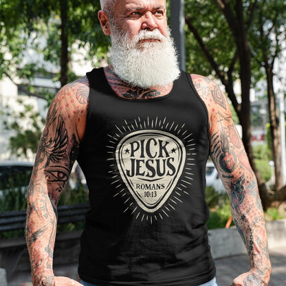 Christian Tee, Christian Faith Unisex T-Shirt/Hoodie/Sweatshirt HLT00 - Guitar Pick Jesus Christian Music Guitarist Pastor Retro T-Shirt