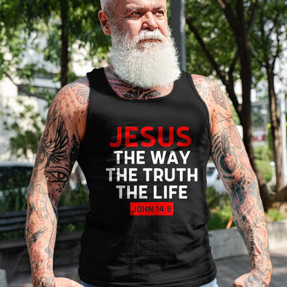 Christian Tee, Christian Faith Unisex T-Shirt/Hoodie/Sweatshirt HLT00 - Jesus The Way Truth Life John 14 6 Christian Bible Verse T-Shirt (2)
