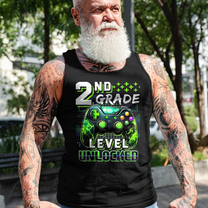 Best Student Shirt, Funny Back To School UnisexT-Shirt/Hoodie/Sweatshirt HLT00 - Back to School 2nd Grade Boys Gamer First Day School Level T-Shirt, Men, Black, 3X-Large