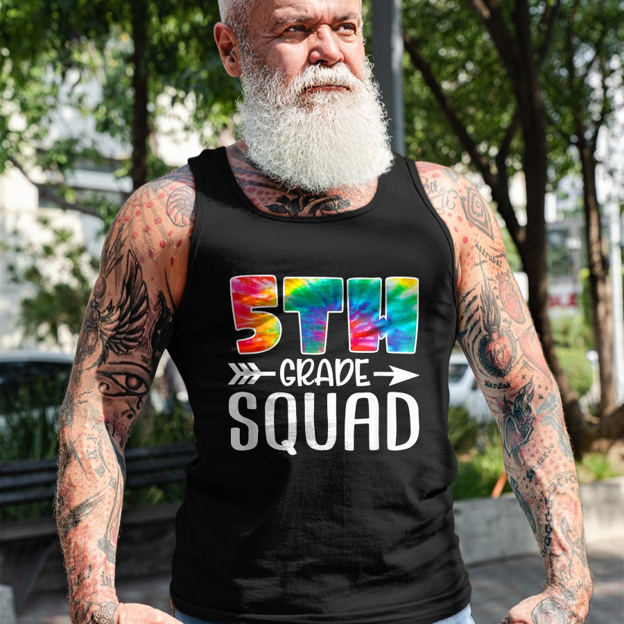 Best Student Shirt, Funny Back To School UnisexT-Shirt/Hoodie/Sweatshirt HLT00 - 5th Grade Squad Tie Dye Back to School Teacher Student T-Shirt