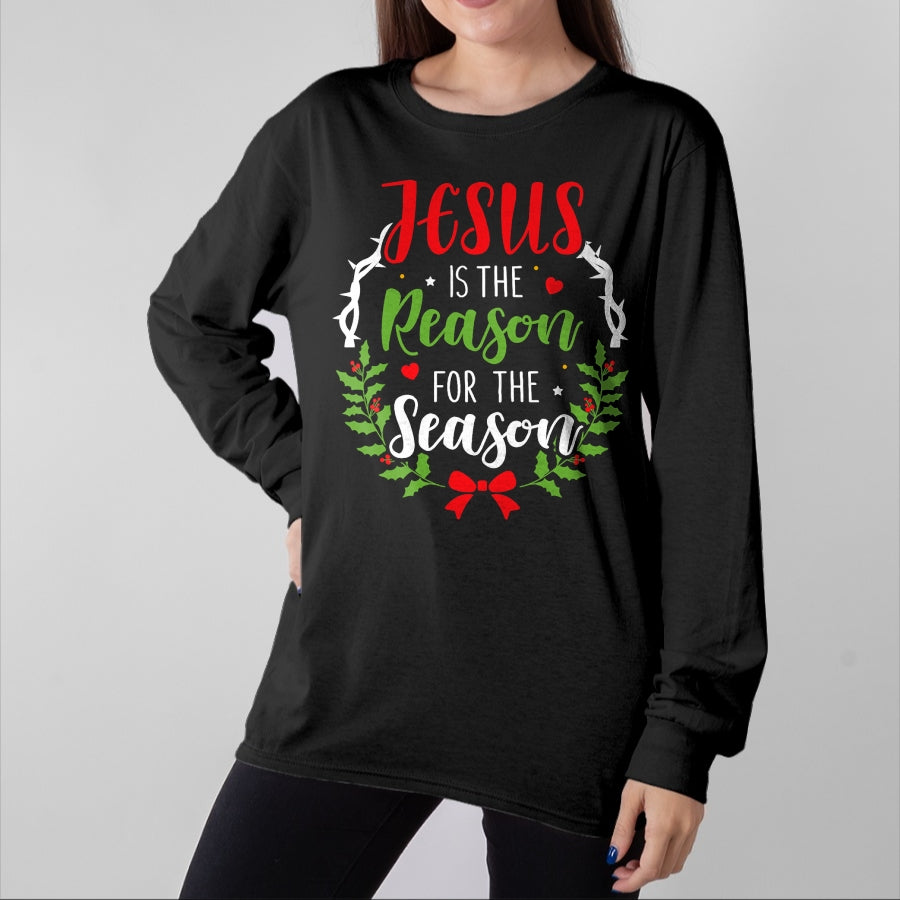 Christian Tee, Christian Faith Unisex T-Shirt/Hoodie/Sweatshirt HLT00 - Jesus is the reason for the season christian christmas T-Shirt