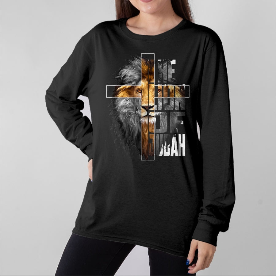 Christian Tee, Christian Faith Unisex T-Shirt/Hoodie/Sweatshirt HLT00 - Christian Religious Jesus The Lion Of Judah Easter Yeshua T-Shirt