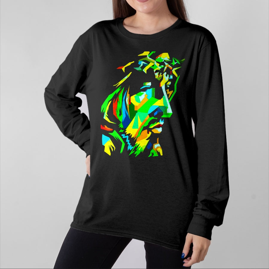Christian Tee, Christian Faith Unisex T-Shirt/Hoodie/Sweatshirt HLT00 - Jesucristo Pop Art Jesus Christ Face, Catholic Icon Painting T-Shirt