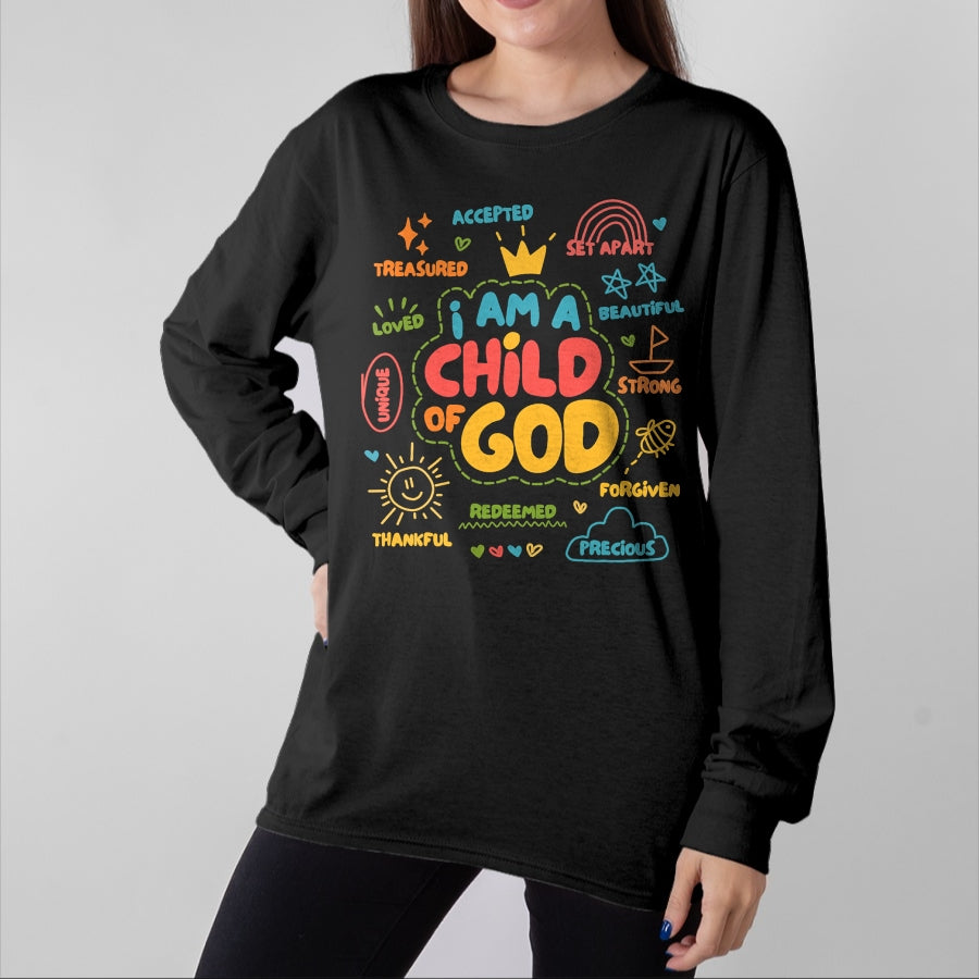 Christian Tee, Christian Faith Unisex T-Shirt/Hoodie/Sweatshirt HLT00 - I am a Child of God Christian Retro Jesus Faith Design Gifts T-Shirt