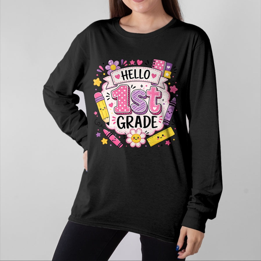 Best Student Shirt, Funny Back To School UnisexT-Shirt/Hoodie/Sweatshirt HLT00 - First Grade Girls Back to School Cute First Day Student T-Shirt