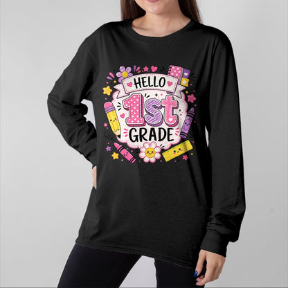 Best Student Shirt, Funny Back To School UnisexT-Shirt/Hoodie/Sweatshirt HLT00 - First Grade Girls Back to School Cute First Day Student T-Shirt