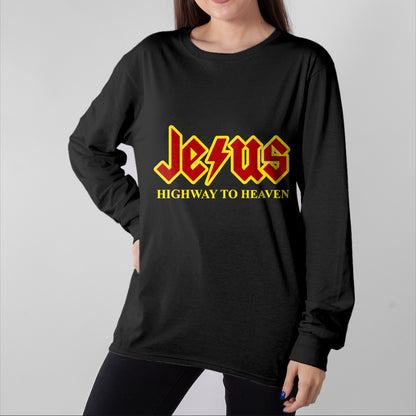 Christian Tee, Christian Faith Unisex T-Shirt/Hoodie/Sweatshirt HLT00 - Jesus Highway To Heaven Funny Christian T-Shirt