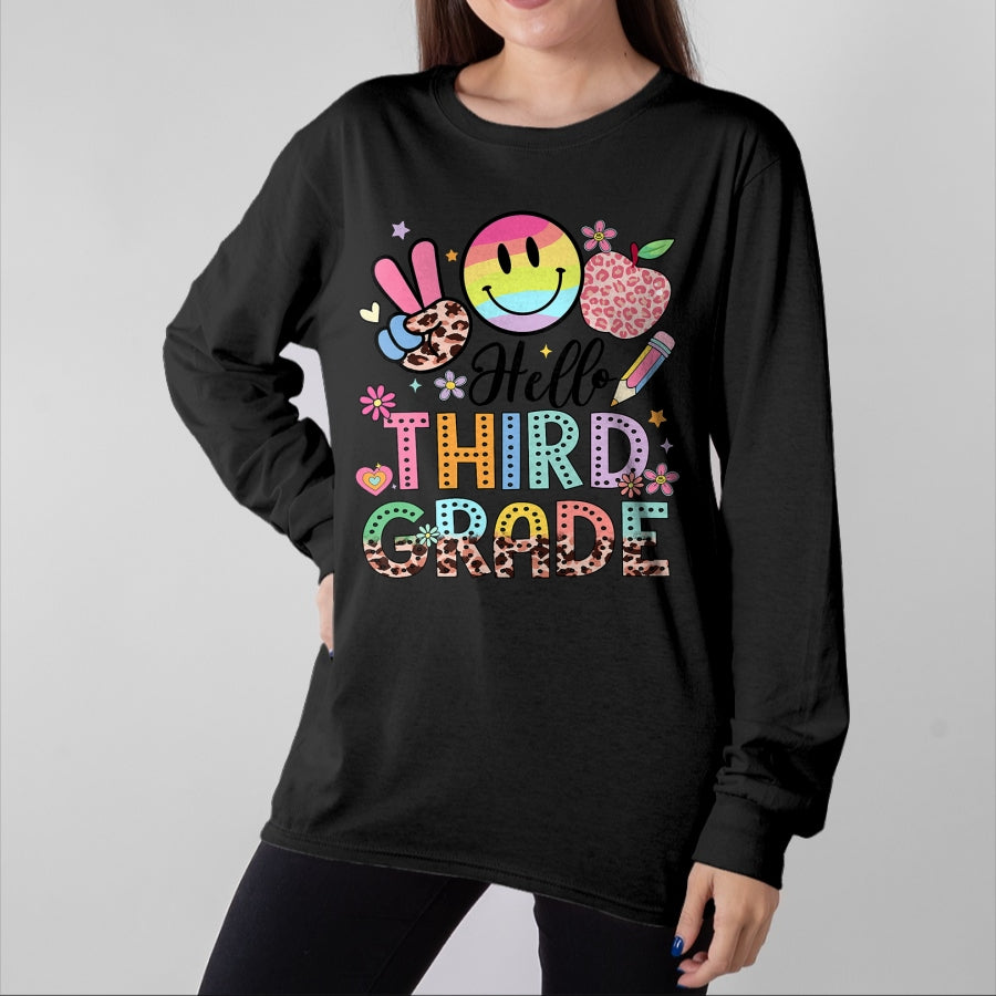 Best Student Shirt, Funny Back To School UnisexT-Shirt/Hoodie/Sweatshirt HLT00 - Hello 3rd Grade Boy Girl Teacher Back to School 3rd Grade T-Shirt