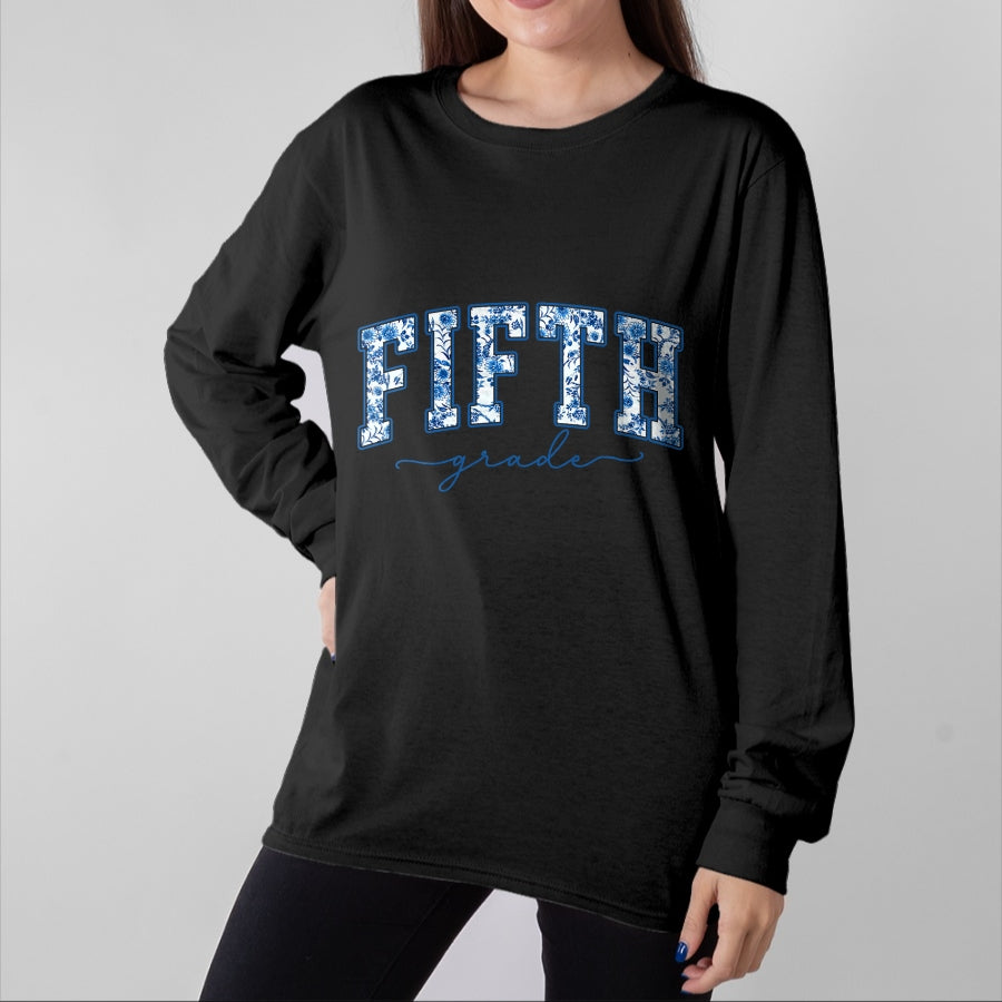 Best Student Shirt, Funny Back To School UnisexT-Shirt/Hoodie/Sweatshirt HLT00 - Fifth Grade Toile De Jouy Back to School Teachers Kids T-Shirt