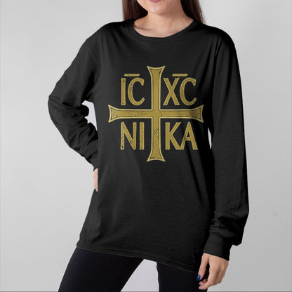 Christian Tee, Christian Faith Unisex T-Shirt/Hoodie/Sweatshirt HLT00 - ICXC NIKA Christogram Cross Orthodox Christian Discreet T-Shirt