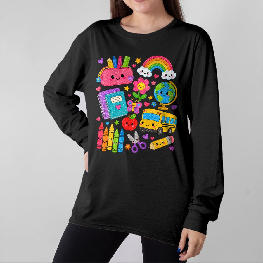 Best Student Shirt, Funny Back To School UnisexT-Shirt/Hoodie/Sweatshirt HLT00 - Cute Crayon Apple Pencil Teacher Kid Back to School Supplies T-Shirt