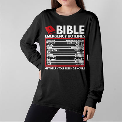 Christian Tee, Christian Faith Unisex T-Shirt/Hoodie/Sweatshirt HLT00 -  Bible Emergency Numbers - Funny Christian Bible & Jesus T-Shirt