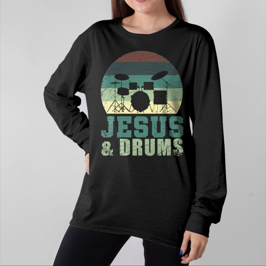Christian Tee, Christian Faith Unisex T-Shirt/Hoodie/Sweatshirt HLT00 - Drummer Christian Religious Drums Player Gift Jesus T-Shirt