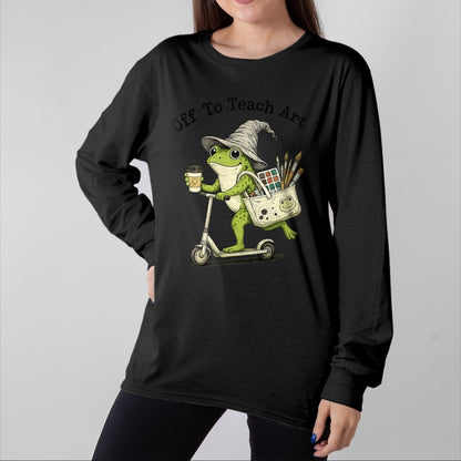 Best Student Shirt, Funny Back To School UnisexT-Shirt/Hoodie/Sweatshirt HLT00 - Frog Art Teacher Off to Teach Creative Classroom Painting T-Shirt