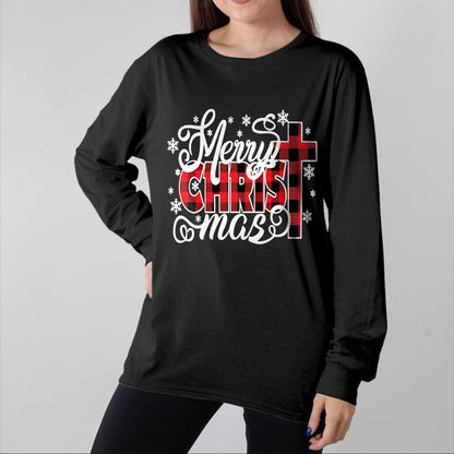 Christian Tee, Christian Faith Unisex T-Shirt/Hoodie/Sweatshirt HLT00 - Merry Christ Mas Christian Jesus Christmas PJs Xmas Pajamas T-Shirt
