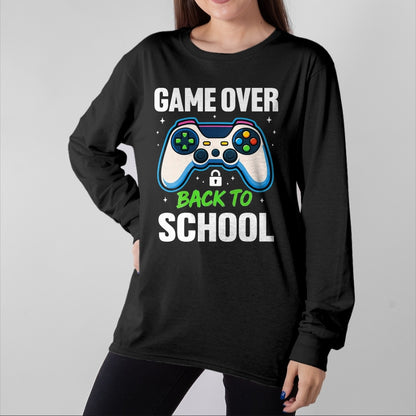 Best Student Shirt, Funny Back To School UnisexT-Shirt/Hoodie/Sweatshirt HLT00 - Game Over Back to School Shirt Funny Kids First Day School T-Shirt, Men, Black, 3X-Large