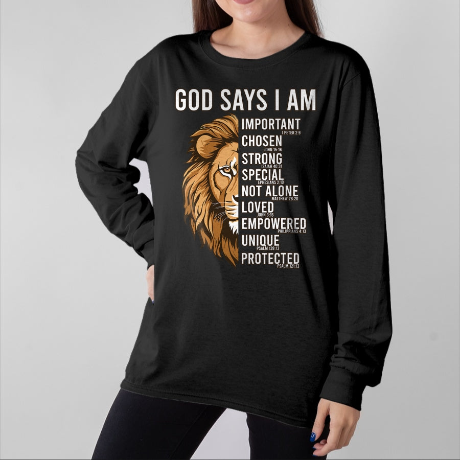 Christian Tee, Christian Faith Unisex T-Shirt/Hoodie/Sweatshirt HLT00 - Jesus God Say I Am Christian-Shirt Men Fathers Blessed Dad T-Shirt
